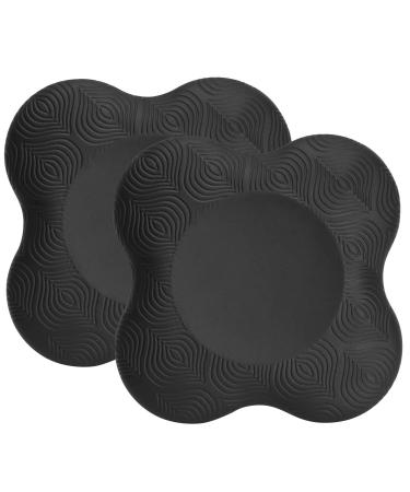 TOBWOLF 2PCS Yoga Knee Pad, Anti Slip Yoga Support Pad Pilates Kneeling Pad, Extra Thick Exercise Workout Knee Pad Kneeling Support, Sports Balance Cushion for Protecting Knee, Ankle, Elbow, Hand Foam - Black