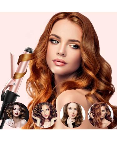 8-in-1 Beach Wave Curling Iron Wand Set for Long and Short Hair - 30s Heat-up, 5 Ceramic Barrels, 2 Heat Settings - Rosa Gold - Buy Online on SooperMarket.com