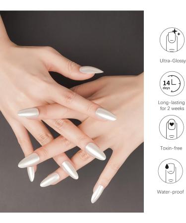 DANNI & TONI Silver Soiree Nail Wraps - 28 Semi-Cured Gel Stickers for Salon-Quality Manicure - Buy Online on SooperMarket.com