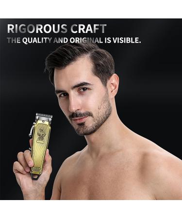 Professional Hair Clippers for Men - Cordless Electric Beard Trimmer Set with T Liners & LED Display - Gold Hair Cutting & Grooming Essentials - Buy Online on SooperMarket.com