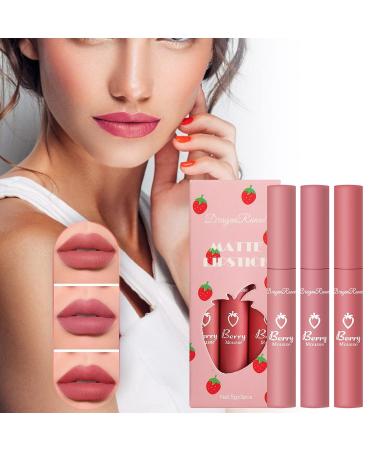 YUECI Waterproof Matte Lipstick Set - 3 Colors Lip Gloss for Naturally Shiny Lips | Moisturizing Lip Oil (1 ml) | #03 - Shop Internationally! - Buy Online on SooperMarket.com