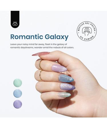 Beetles 6 Colors Holographic Glitter Cat Eye Gel Polish Kit with Magnet Romantic Galaxy Series Soak Off Uv Led Gel Nail Polish Home Diy Manicure Nail Salon Varnish 11-Romantic Galaxy - Buy Online on SooperMarket.com