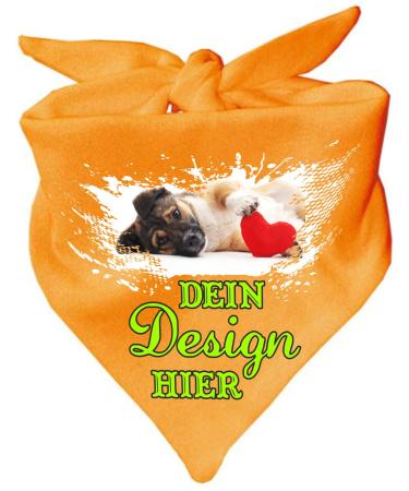 Little Fratz dog triangular scarf personalized with your desired motif (color: yellow) (size 2 (68 cm)) 68 x 20 yellow