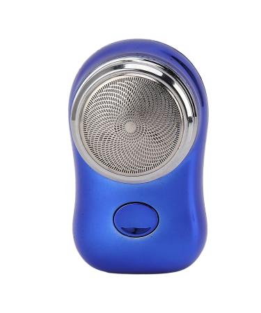 Electric Beard Trimmer Long Battery Life Type C Rechargeable Mini Beard Trimmer One Button Control for Car (Polished Blue)