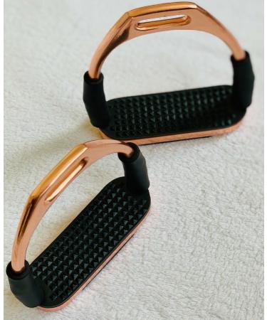 Rose Gold Flexi Stirrups Horse Riding Bendy Flexible Safety Irons S Steel 4.75"