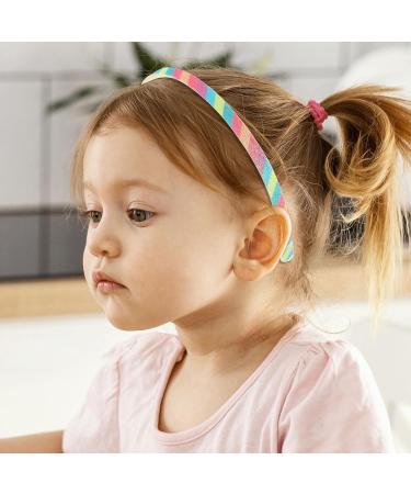 WLLHYF Glitter Headband 4pcs Plastic Sparkly Cute Non Slip Chunky Hairbands Thick Bling Confetti Rainbow Hair Bands with Teeth Little Girls Colorful Hair Accessories Rainbow color - Buy Online on SooperMarket.com