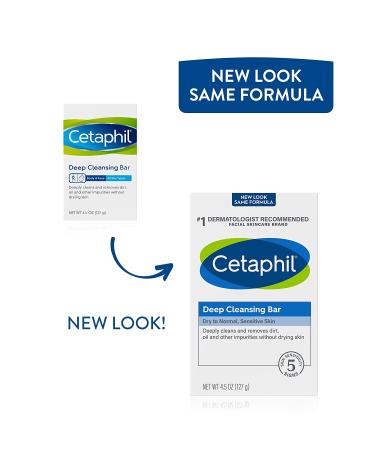 Cetaphil Deep Cleansing Bar 4.5 oz - Gentle, Hydrating Facial Cleanser - Buy Online on SooperMarket.com