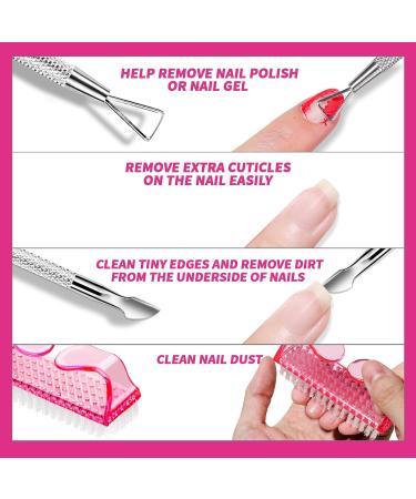 Fandamei Nail Polish Remover Tools Set - 500 Cotton Pads Pink Nail Clips Stainless Steel Shaver Nail Files & Brush - Perfect for Gel Nails - Buy Online on SooperMarket.com