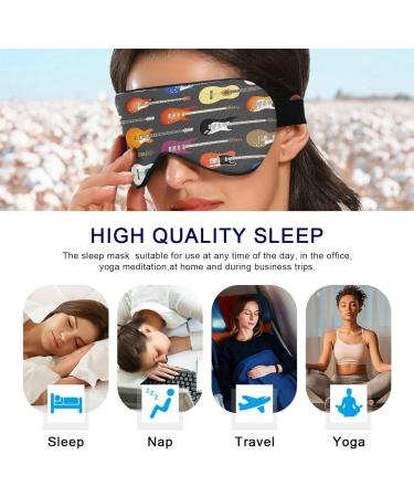 WELLDAY Colorful Guitars Sleep Mask - Soft Comfort Eye Shade Cover for Men Women - Adjustable Strap, Blockout Light - Buy Online on SooperMarket.com