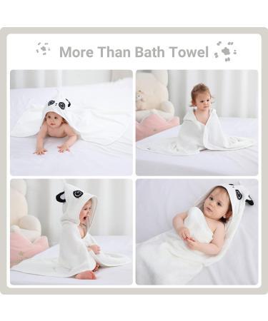 Bamboo Hooded Baby Bath Towel Toddler Wearable Blanket | Large Size Animal Bathrobe (Panda) - 75x100cm - Buy Online on SooperMarket.com