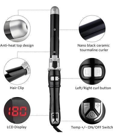 Auto Curling Iron 28mm Black - Instant Heat Hair Styling Wand - Buy Online on SooperMarket.com
