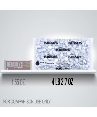Hershey's Kisses Silver Foil Milk Chocolate Candy Bulk - 66.7 oz Bag (400 Pieces) - Buy Online on SooperMarket.com