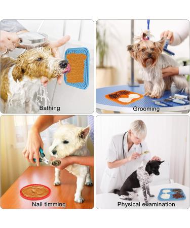 Hysagtek 3 Pcs Licky Mats for Dogs and Cats Dog Lick Mats Slow Feeding Mat with Suction Cup Puppy Lick Mat Pad for Pet Bathing Grooming Training with 1 Spatula + 1 Brush - Buy Online on SooperMarket.com