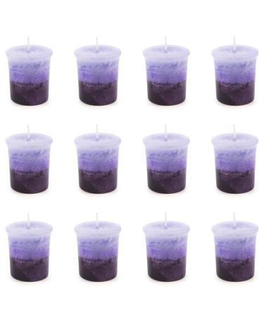 Pajoma fragrance votive candle 12 pieces of 55 g lavender |Marble votive candle burning time approx. 17 hours - height 5 cm 4 cm |Premium quality lavender 12