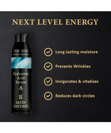 Hyaluronic Acid Serum for Men 75ml Day and Night Serum for Face with Aloe Vera and Spirulina - Hyaluronic Acid Serum for Face - Anti Aging Face Cream Men Skin Care for Men by Satin Naturel - Buy Online on SooperMarket.com