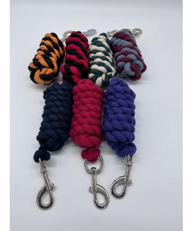 Ruggles Cotton Lead Rope | Horse Pony Donkey and Livestock | Robust Trigger Clip | Length 2m (Black/Orange)