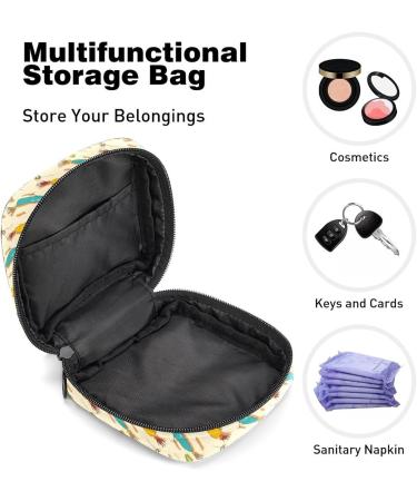 Yellow and Blue Fish Hook Sanitary Napkin Storage Bag - Portable Period Pouch for Women and Teens - Multi-Colored - Buy Online on SooperMarket.com