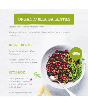 Mr Organic Beluga Lentils 400g - Non GMO, Preservative-Free, Vegan - Ideal for Home Cooking - Buy Online on SooperMarket.com