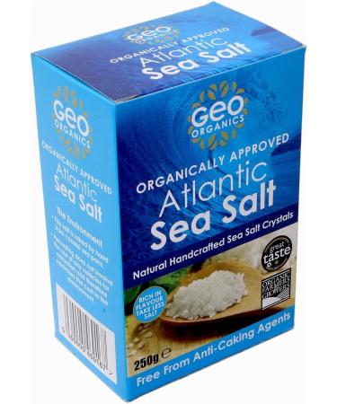 Geo Organics Sea Salt - ORGANIC Unrefined Pure Natural Salt - Naturally Handcrafted Sea Salt Crystals - Additive-Free Non-GMO Gluten-Free Vegan- 250 Grams Salt Box 250g (Pack of 1) - Buy Online on SooperMarket.com