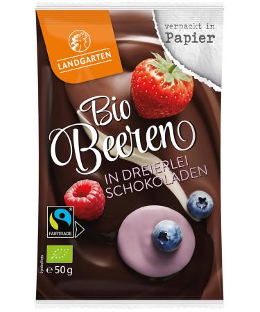 Landgarten | Organic berries in three types of chocolate | 1 pack (50 g)