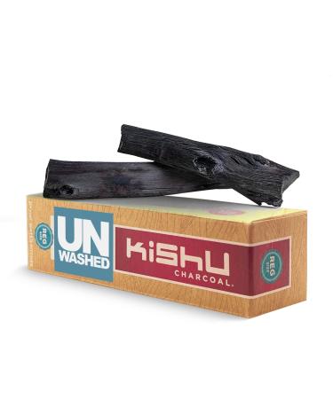 Kishu Charcoal Unwashed - 2 Regular Sticks for Pitchers. The Only Certified & Tested Charcoal Water Purifier. Absorbs Toxins.