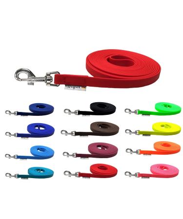 Drag line for dogs Biothane dog leash medium / large dogs width 16mm / 3m / 5m / 10m / 15m (1m without hand loop red) 1m without hand loop red