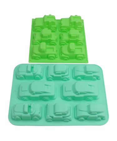 Beasea Car Soap Mold, 2pcs Silicone Mold Car Shape Silicone Baking Mold for Cake Cupcake Muffin Ice Cube Clay for Kids