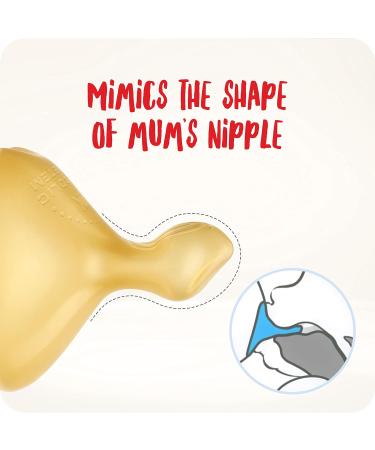 NUK First Choice+ Latex Baby Bottle Teat 6-18 Months - Large Feed Hole Anti-Colic, 2-Pack Yellow - Buy Online on SooperMarket.com