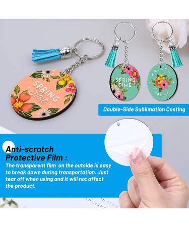 80 PCS Sublimation Blanks Keychains & Coasters Kit for DIY Art Crafts - Round Double-Sided Heat Transfer Key Chains & Tassels Set - Buy Online on SooperMarket.com