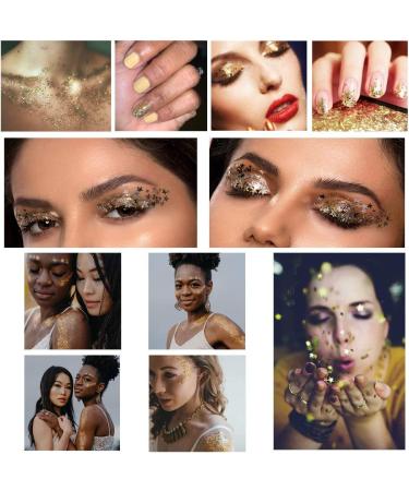 Body Glitter Chunky Nail Kit - 120g Holographic Hexagon Sequin Set for DIY, Gold Festival Decoration - Buy Online on SooperMarket.com