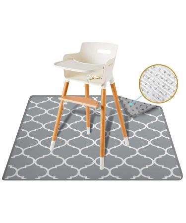 ReignDrop 54" Large Splat Mat for High Chair Play Mat Picnic Art and Crafts for Baby Kids Non Slip Waterproof Washable Portable Durable Reusable Splash Spill Mat for Pet Litter (Lattice)