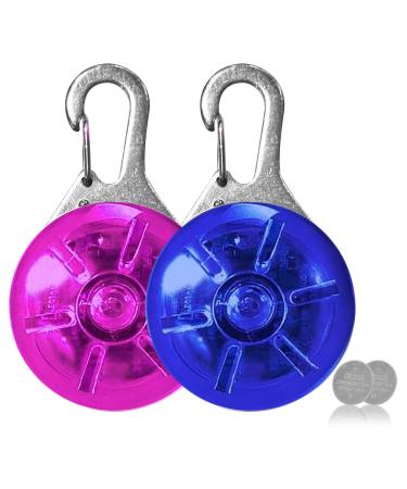 Avida zen flashing light schoolbag children fluorescent trailer dog clip on with 3 light modes reflectors cats joggers camper reflector school satchel light dog light 2er set (rose+blue)