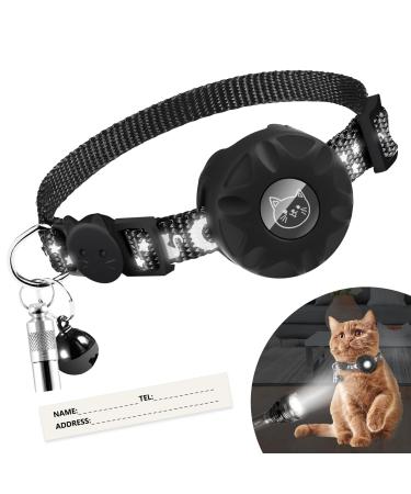 Cat neck band with waterproof Airtag Halterun reflective collar cat cat necklace with safety lock Compatible with Apple Airtag for kitten puppies adjustable length 20-33 cm.1 x Airtag holder cat neck band