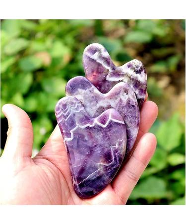 Amethyst Rough Face Care Massage Tool Set | Gua Sha & Roller | Natural Jade Massager for Facial & Body Beauty Detox - Buy Online on SooperMarket.com