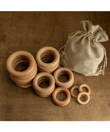 Bopoobo 60mm Unfinished Wooden Rings - Natural Beech Craft Rings for DIY Baby Teething Toys & Accessories (10 pcs) - Buy Online on SooperMarket.com