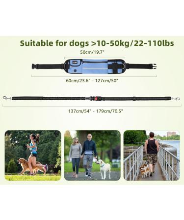Pecute Jogging Line for Dogs - Elastic Running Leash with Belly Belt for Large & Medium Dogs - Durable Comfortable Up to 100kg - Perfect for Jogging & Outdoor Adventures - Buy Online on SooperMarket.com