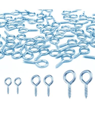 LLMSIX 300 Pieces Eye Hooks Screw Mini Metal Eye Pins for Jewelry Making Small Eye Screws Silver Screw Eyes for DIY Art Crafts Jewelry Making Findings Charm Bead Supplies (3 Different Sizes)