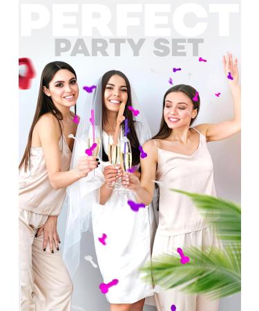 15pcs Bachelorette Straws and Confetti Pack - Crazy Hen Night Straw - Funny Drinking Straws - Bachelorette Party Drinking Straws - Straws Party Pack - Buy Online on SooperMarket.com