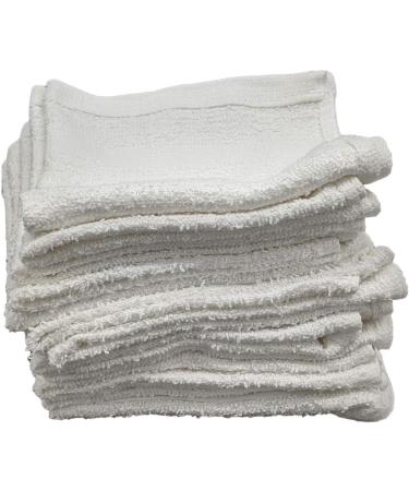 Marquis Mills 12x12 White Cotton Washcloths - Reusable Thin Cloth Rags - 60 Pack 1LB Dozen for Bath, Exfoliating, Kitchen, Garage - Buy Online on SooperMarket.com