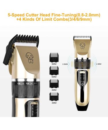 Podazz Electric Dog Grooming Kit Pet Clippers for Small Medium Large Breeds Pet Shaver Low Noise Dog Hair Trimmer Kit Rechargeable Cordless Dog Grooming Clippers Electric Pet Clippers Gold - Buy Online on SooperMarket.com