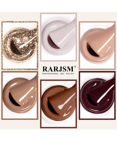 6-Piece Gel Nail Polish Set: Brown, Coffee, Wine Red, Burgundy, Nude, Purple, Pink, Champagne, Gold Glitter - Winter Colors | Soak Off, Salon-Quality, Ideal for Beginners & DIY Manicures - Buy Online on SooperMarket.com