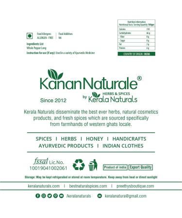 Kerala Naturals Long Pepper 100gm - Buy Online on SooperMarket.com