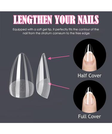 240PCS Short Almond Gel Nail Tips Set - Nail Extensions Kit for All Nails - Buy Online on SooperMarket.com