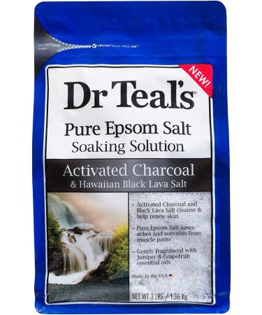 Dr Teal's Activated Charcoal & Lava Salt Soaking Solution 3 lbs (Pack of 4) - Detoxify and Relax with Natural Minerals - Buy Online on SooperMarket.com
