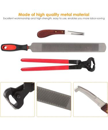 Nicoone Horse Farrier Hoof Trim Tool Kit | 3PC Professional Hoof Cutting Tongs & Horseshoe Care Accessories - Buy Online on SooperMarket.com
