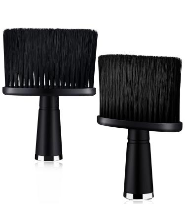 2 Pieces Hair Cutting Brush Barber Brush Neck Duster Black Soft Cleaning Face Brush Cleaning Dusting Brush Hair Styling Fits for Hair Cutting Barber and Home Use