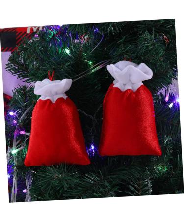OFFSCH 8pcs Christmas Plush Bag Decor Xmas Present Bags Candy Storage Pouch Christmas Tree Pendant - Buy Online on SooperMarket.com