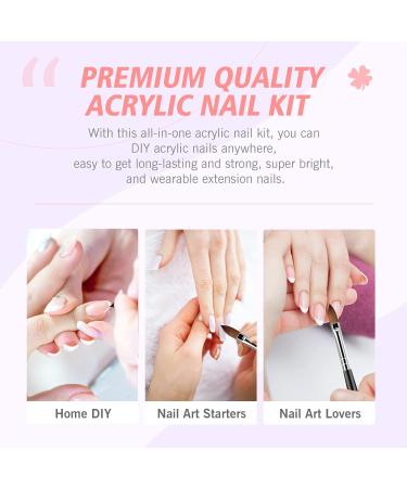 Saviland Acrylic Nail Kit - 30g Clear Pink & White Powder 120ml Liquid Set for Beginners | DIY Nail Art Extension - Buy Online on SooperMarket.com