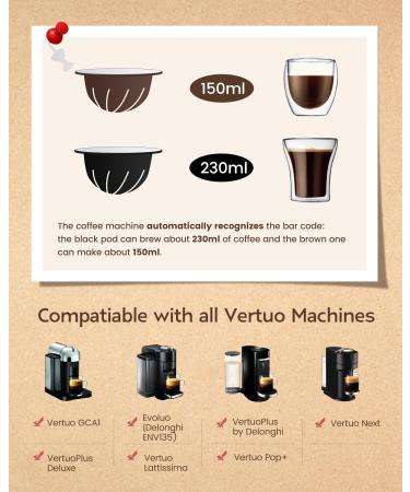 Reusable Capsules for Nespresso VertuoLine Refill Vertuoline Pod Fits for Nespresso Vertuo with 20 Pcs Disposable Aluminum Foils Reusable Coffee Filters (1 Set+20pcs Lids) (1 Set+20pcs Lids) - Buy Online on SooperMarket.com