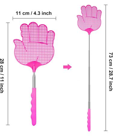 Rpanle Fly Clapping Set - 2 Extendable Telescopic Insect Catchers | Pink & Blue Fly Protection with Integrated Mosquito Scraps | International Shipping Available - Buy Online on SooperMarket.com